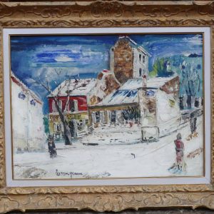 Genin Lucien Peinture 20è Vue De Paris Montmartre Cabaret Lapin Agile Huile Sur Toile Signée