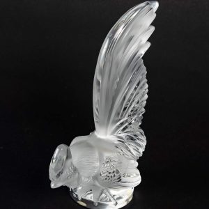 Lalique France Sculpture En Cristal « Coq Nain »