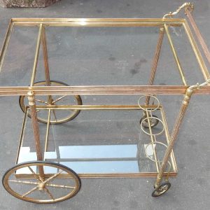 1950/70&prime; Bar Roulant en Bronze Style Maison Bagués