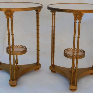 1970 ‘Paire de Guéridons Français Style Adam Weisweiler Signé JANSEN