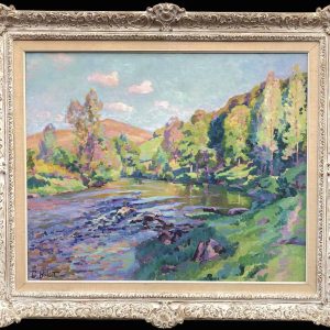 BALLOT Clémentine Peinture française Printemps en Creuse 1915 Huile toile signée Certificat d&rsquo;authenticité