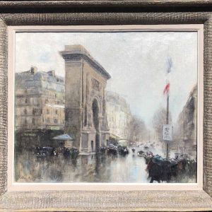 HERVE Jules Tableau Impressionniste 20è Paris Porte St Martin Grands Boulevards Huile sur toile Signée