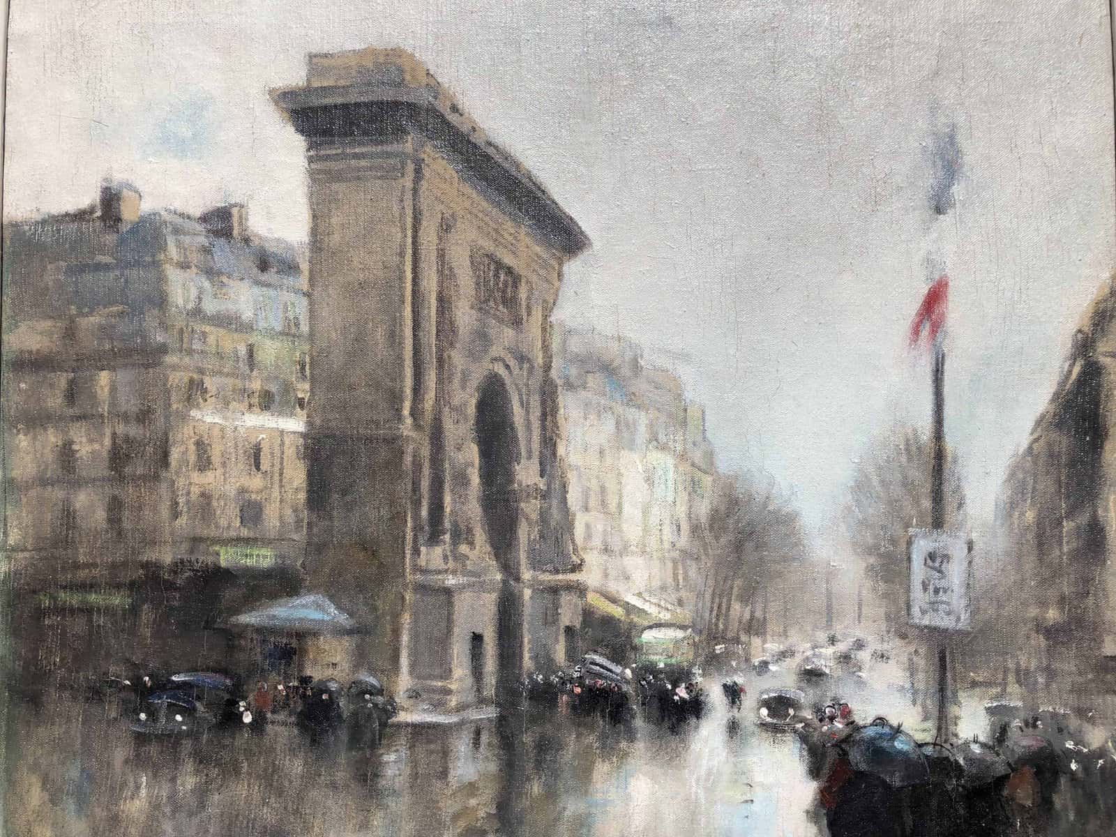 HERVE Jules Tableau Impressionniste 20è Paris Porte St Martin Grands Boulevards Huile sur toile Signée – Image 3
