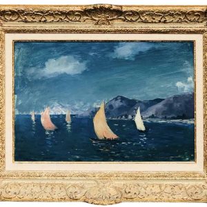 COSSON Marcel Peinture 20è siècle Voiliers en bord de mer Huile sur panneau signée Certificat d&rsquo;authenticité.