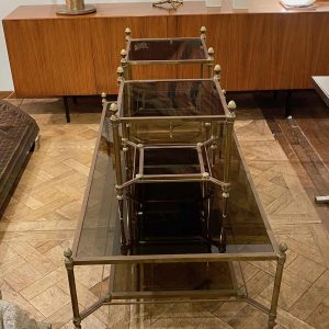 1950/70′ Paire De Bouts De Canapé Maison Jansen Vitrés