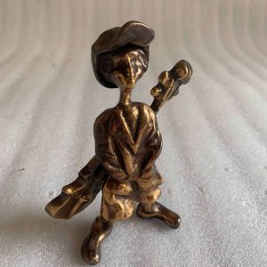 1970/80 Gavroche Et Contrebasse En Bronze , Sculpture Signée LOHE