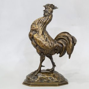 Sculpture- Le Coq , Alfred Barye (1839-1895) – Bronze
