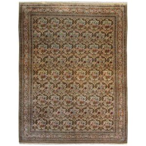 Grand Tapis Ghoum En Soie Qualité Extra Fin – Très Grande Dimension Vers 1960 XXème – Epoque Du