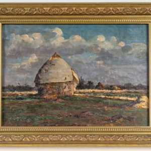 Gaston Bonfils (1855-1946) – La Meule de Foin, huile sur bois, vers 1880-1900