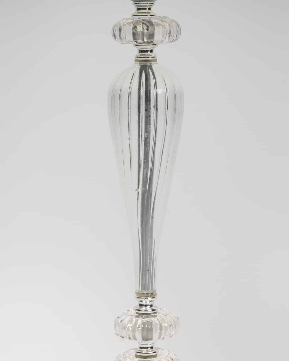 Paire de Lampes Transparentes et Abat-Jour Blanc, Style Baccarat – Image 4