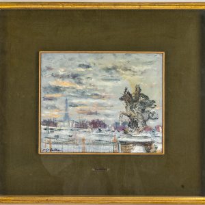 Serge Belloni (1925-2005) – La Place de la Concorde huile sur toile datée 1973