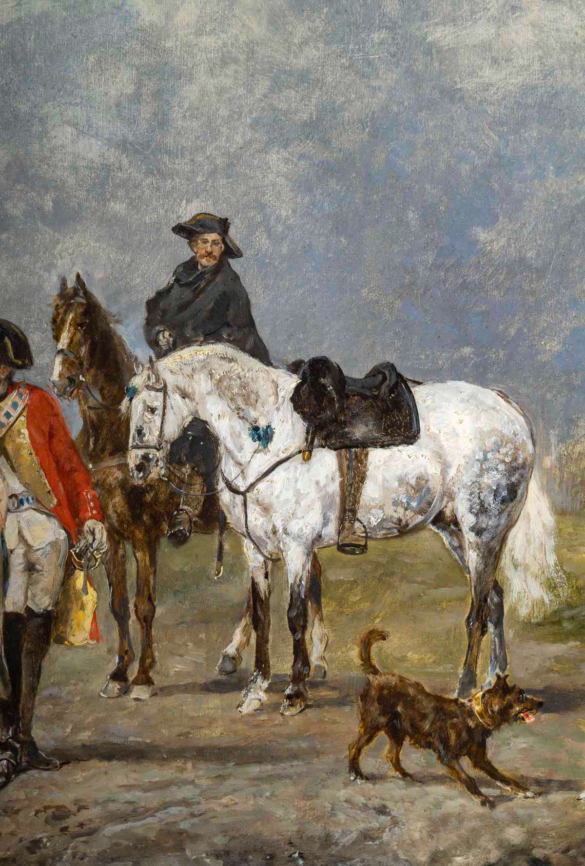 John Lewis Brown (1829-1890) La Grisette, La Vivandière et les Cavaliers huile sur bois vers 1856 – Image 7