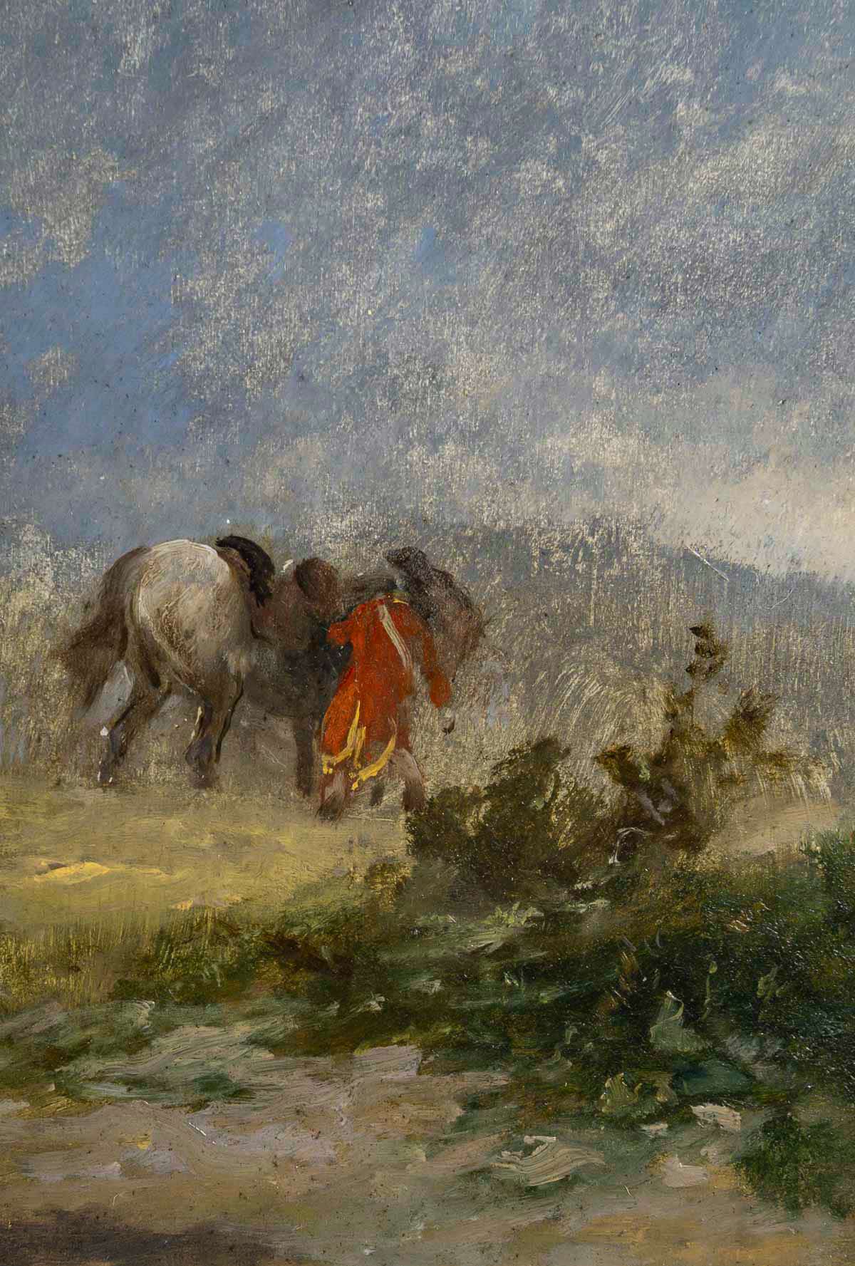 John Lewis Brown (1829-1890) La Grisette, La Vivandière et les Cavaliers huile sur bois vers 1856 – Image 8