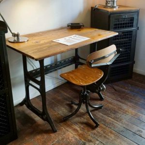 Bureau industriel bois et métal « Textile »