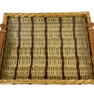Hermès ,Plateau rectangulaire en osier « Oseraie »