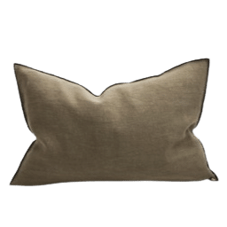 Coussin Lin Stone Kaki, Différentes Tailles | Maison de Vacances