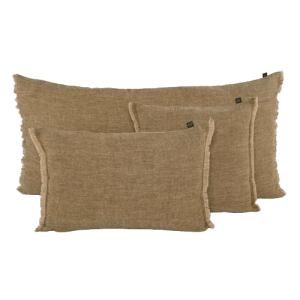 Housse de Coussin Lin Olive CUBA, Différentes tailles | Haomy