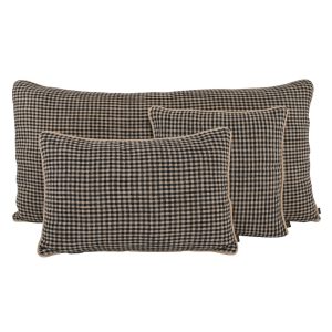 Housse de Coussin Carreaux Charbon PIANA, Différentes Tailles | Haomy