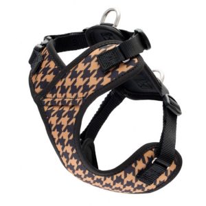 Harnais pour Petits Chiens – Petite Patrouille – Motif Caramel Pied-de-Poule – RC Pets
