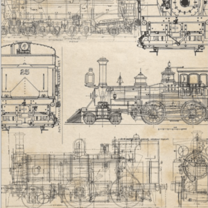 Locomotive – Papier découpage (50 x 76cm – 24 x 38cm)