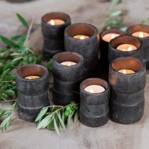 Bougeoir T-Light Gris fumé, Différentes Tailles | Gommaire