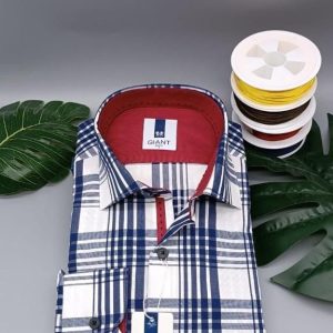 Giant – Chemise manche longue couleur bleu et blanc – Disponible en plusieurs taille