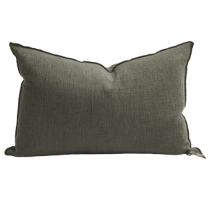 Coussin TOILE DE LIN Kaki, 30x50cm | Maison de Vacances