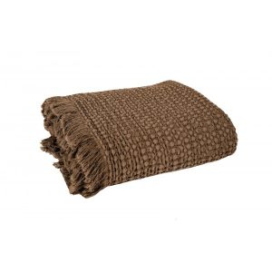 Plaid Coton Tabac TEMPO, 130x200cm | Haomy