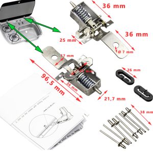 Cramer paire de charnières complète pour plaque en verre des réchauds ou des gazinieres Cramer Dometic – SERA DISPONIBLE VERS LE 19 SEPTEMBRE 2025