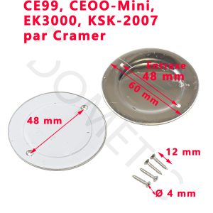 Cramer, 2 couvercles Ø 60 mm et leurs visses de dessus de bruleur des gazinières CE99, CEOO-Mini, EK3000, KSK-2007 camping-car par Dometic