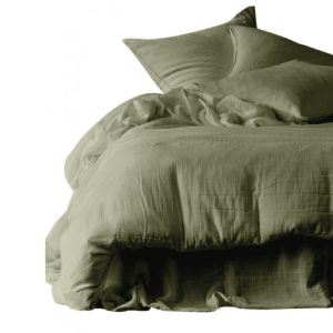 Drap Housse Gaze de Coton Kaki DILI, Différentes Tailles | Haomy