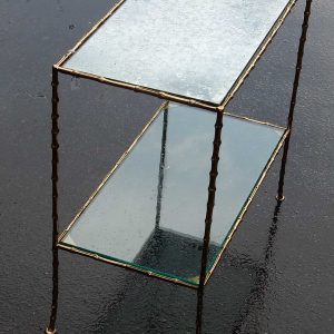 1950/70&prime; Bout de Canapé en Bronze Modèle Bambou Maison Bagués