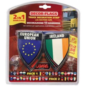 Guirlande drapeaux européen 2 cotées avec ventouses