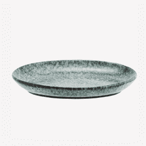 Plat oval, vert et noir, 42×25,5 cm, Madam Stotlz