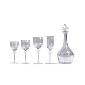1968-LALIQUE France, Service Cristal “ROXANNE” 50 pieces