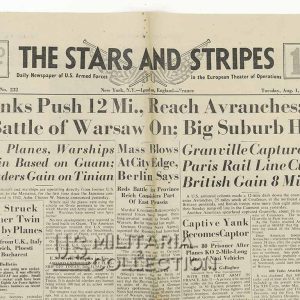 Journal, Stars and Stripes, Yanks Push 12 Mi., Reach Avranches, 1 août 1944